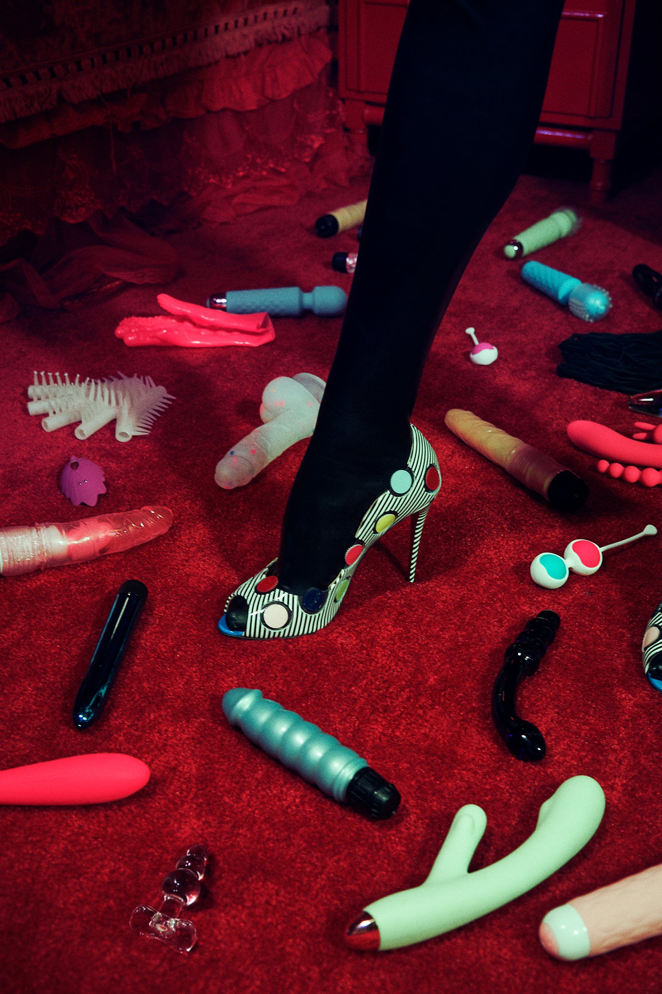 Woman Surrounded By Sex Toys Vibrators Shoe Foot Fetish Editorial Wall Art JAMIE NELSON FINE ART PHOTOGRAPHER Woman Surrounded By Sex Toys Vibrators Shoe Foot Fetish Editorial Wall Art JAMIE NELSON FINE ART PHOTOGRAPHER