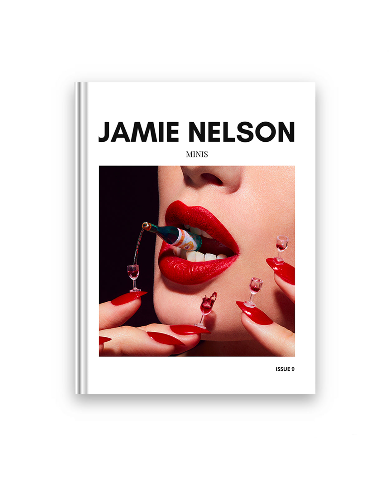 Book cover of 'Jamie Nelson Minis' with a close-up of red lips and a droplet on a white background