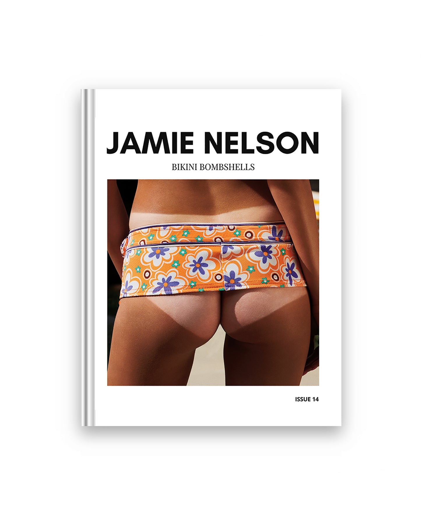 Book cover of 'Jamie Nelson Bikini Bombshells' with a person wearing a colorful bikini bottom.