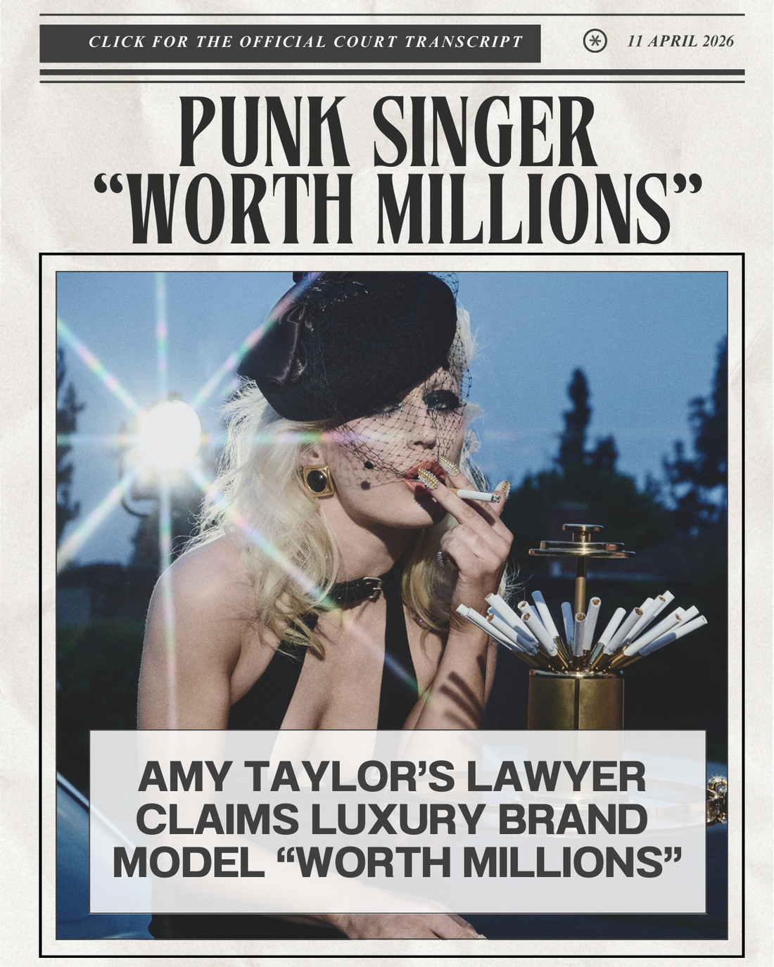 Amy Taylor v. Jamie Nelson: Amy Taylor singer of Amyl and the Sniffers "Worth Millions" lawyer says in court