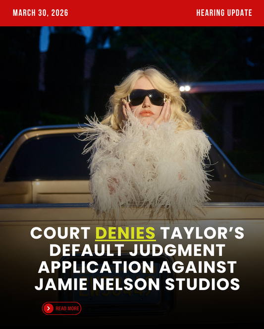 Amy Taylor v Jamie Nelson: Court denies Amy Taylor's default judgment application against Jamie Nelson Studios