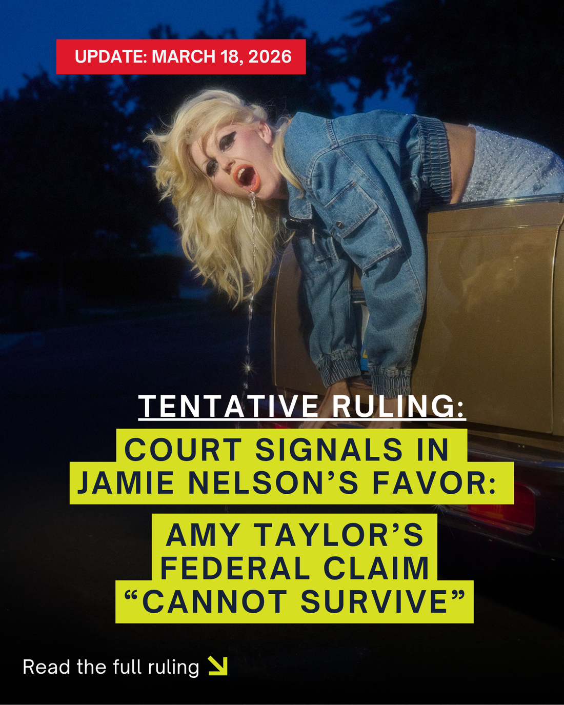 Amy Taylor v Jamie Nelson. Court signals in Jamie Nelson's favor and signals that Amy Taylor's federal claim "cannot survive".