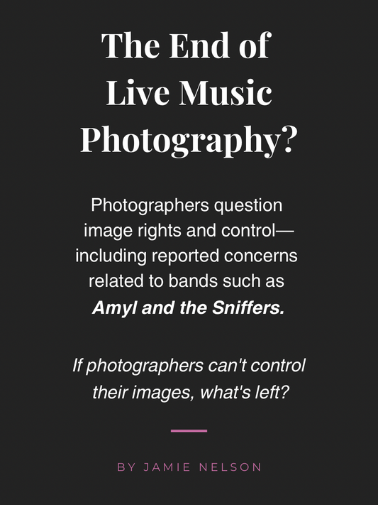 Photographer's rights and photography copyright  memes. The end of live music photography? Photographers question image rights and copyrights when shooting bands with restrictive contracts such as Amyl and the Sniffers 