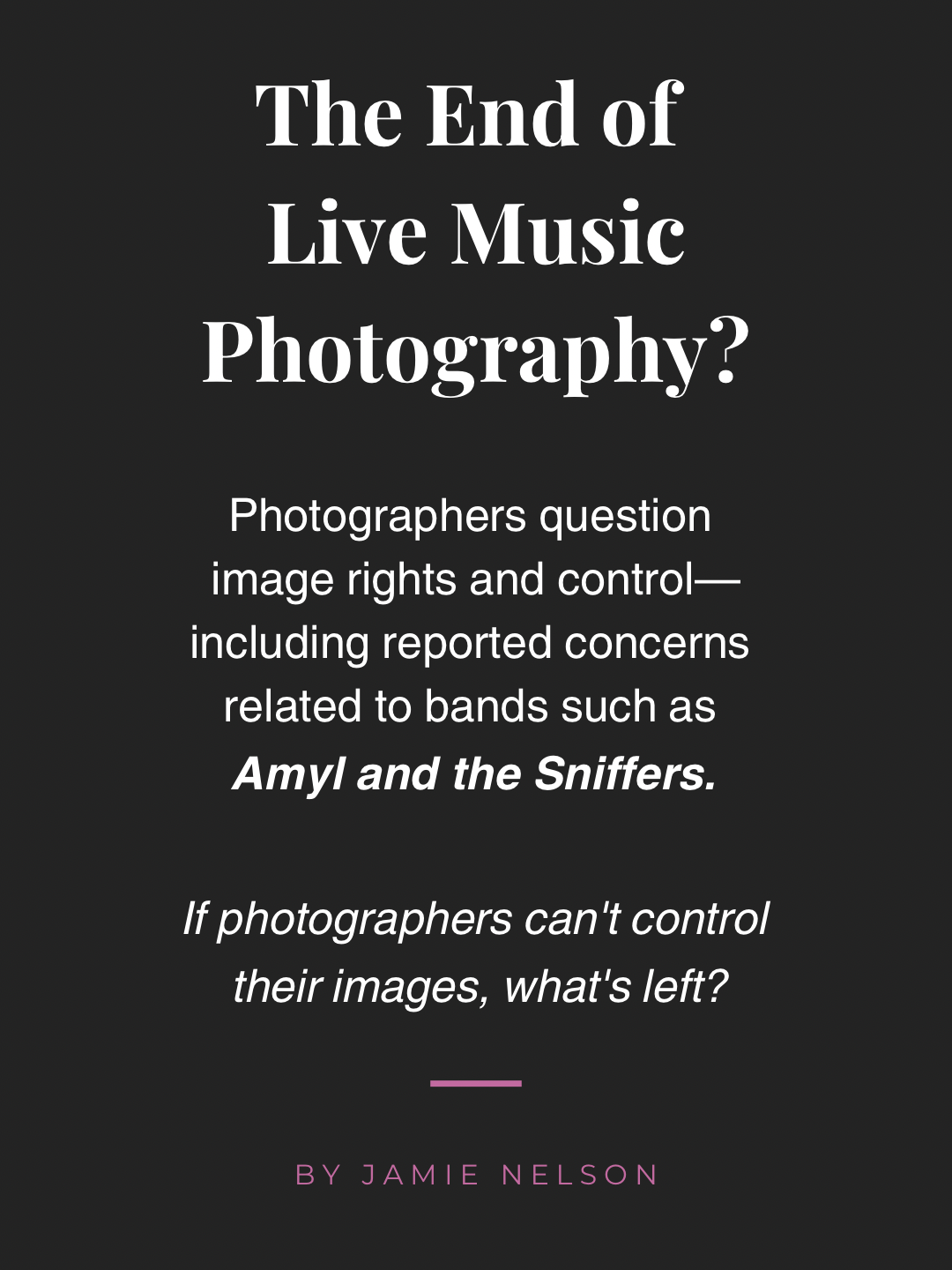 Photographer's rights and photography copyright  memes. The end of live music photography? Photographers question image rights and copyrights when shooting bands with restrictive contracts such as Amyl and the Sniffers 
