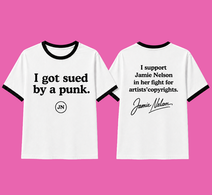 Pre-Sale Unisex Cropped or Regular T-Shirt: "I Got Sued by a Punk"