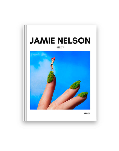 Book cover of 'Jamie Nelson Minis' with a hand holding a small figure against a blue sky.