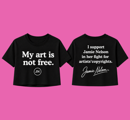 Pre-Sale Unisex Cropped or Regular T-Shirt Black: "My Art is Not Free."