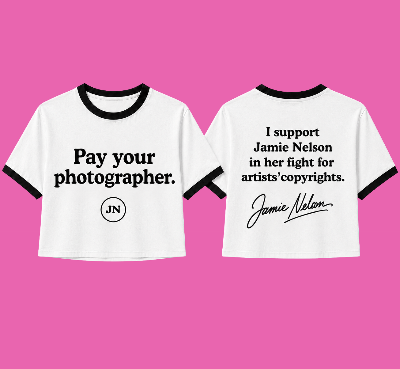 Pre-Sale Unisex Cropped or Regular T-Shirt: "Pay Your Photographer"