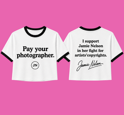 Pre-Sale Unisex Cropped or Regular T-Shirt: "Pay Your Photographer"