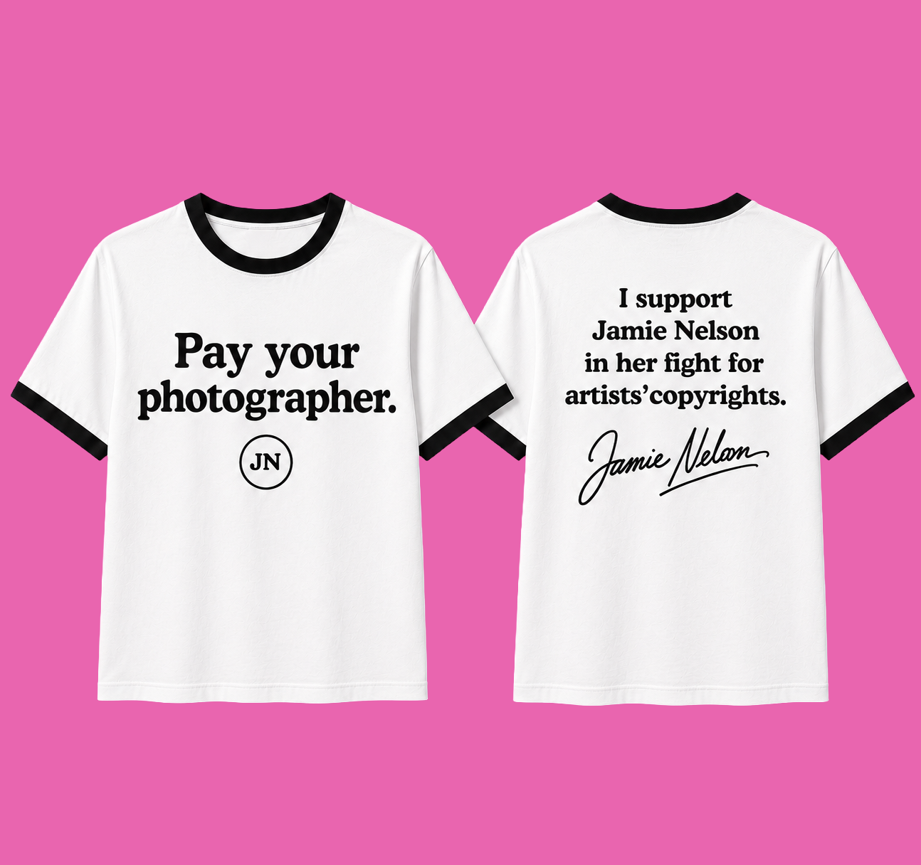 Pre-Sale Unisex Cropped or Regular T-Shirt: "Pay Your Photographer"