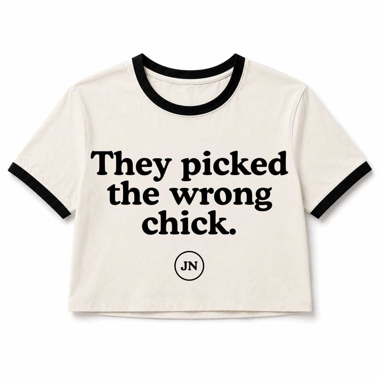 "They picked the wrong chick" anti-bullying T-shirt. Apparel that stands up to bullies.