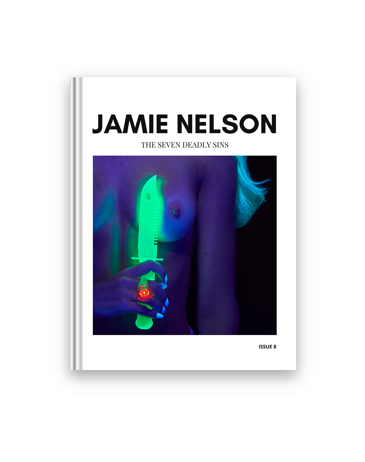 Book cover of 'The Seven Deadly Sins' by Jamie Nelson with a glowing green object on a white background